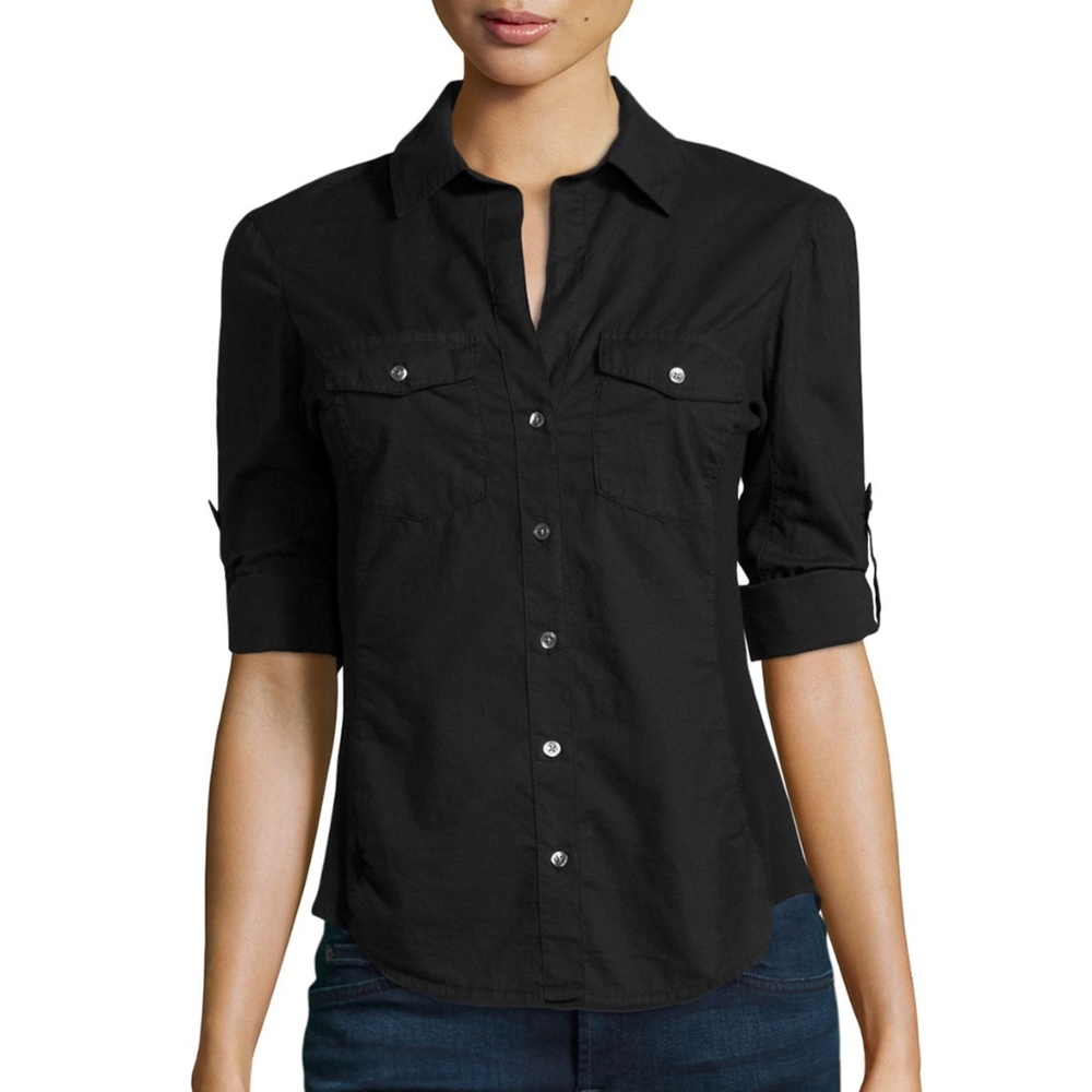 Black James Perse Button-Down